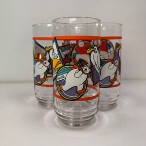 Coca Cola Polar Bear Glasses 1995 Set of 4 Tumblers Vintage Collectible Drinking